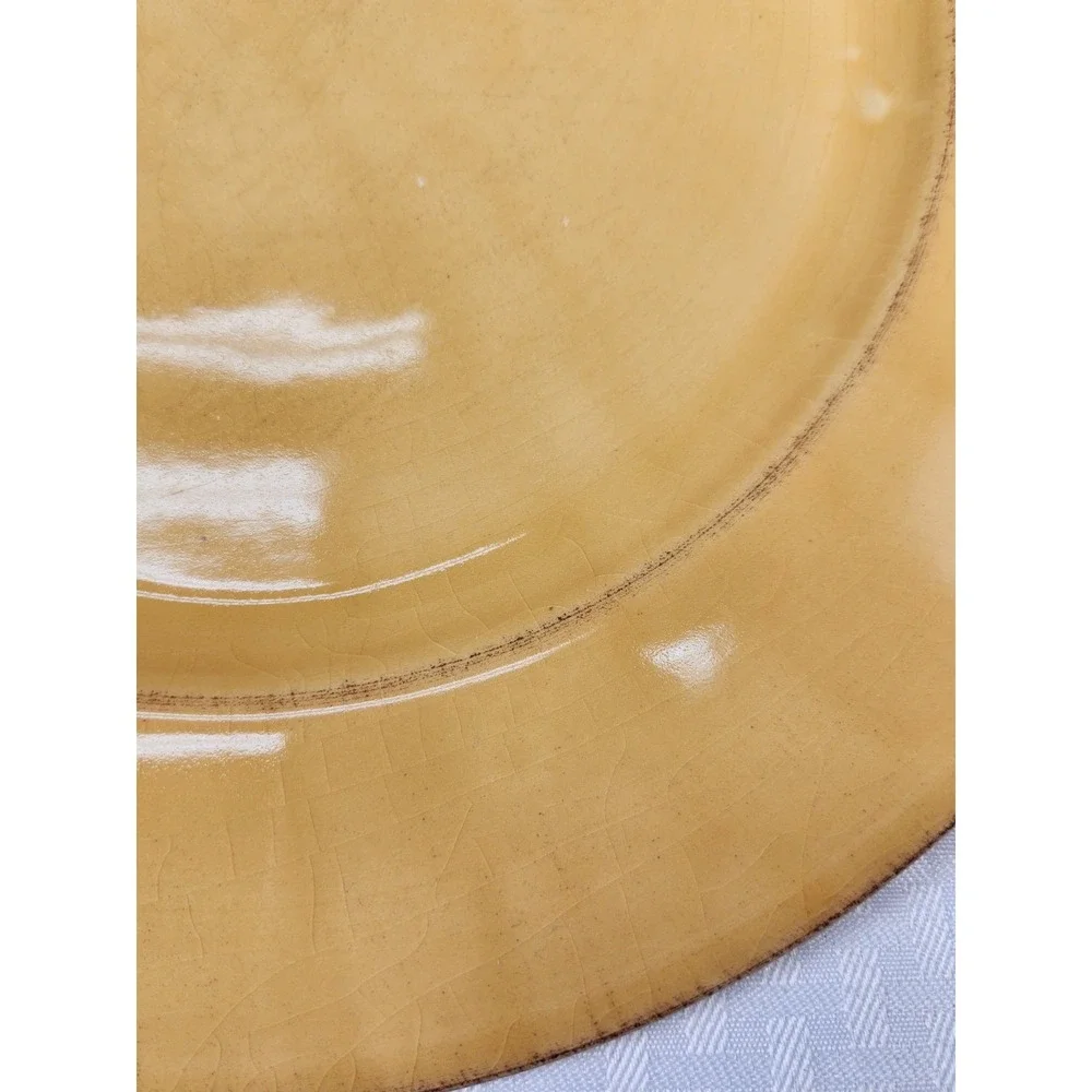 VINTAGE Pier 1 - Tuscan Style Yellow Gold Charger / Platter Made In Italy